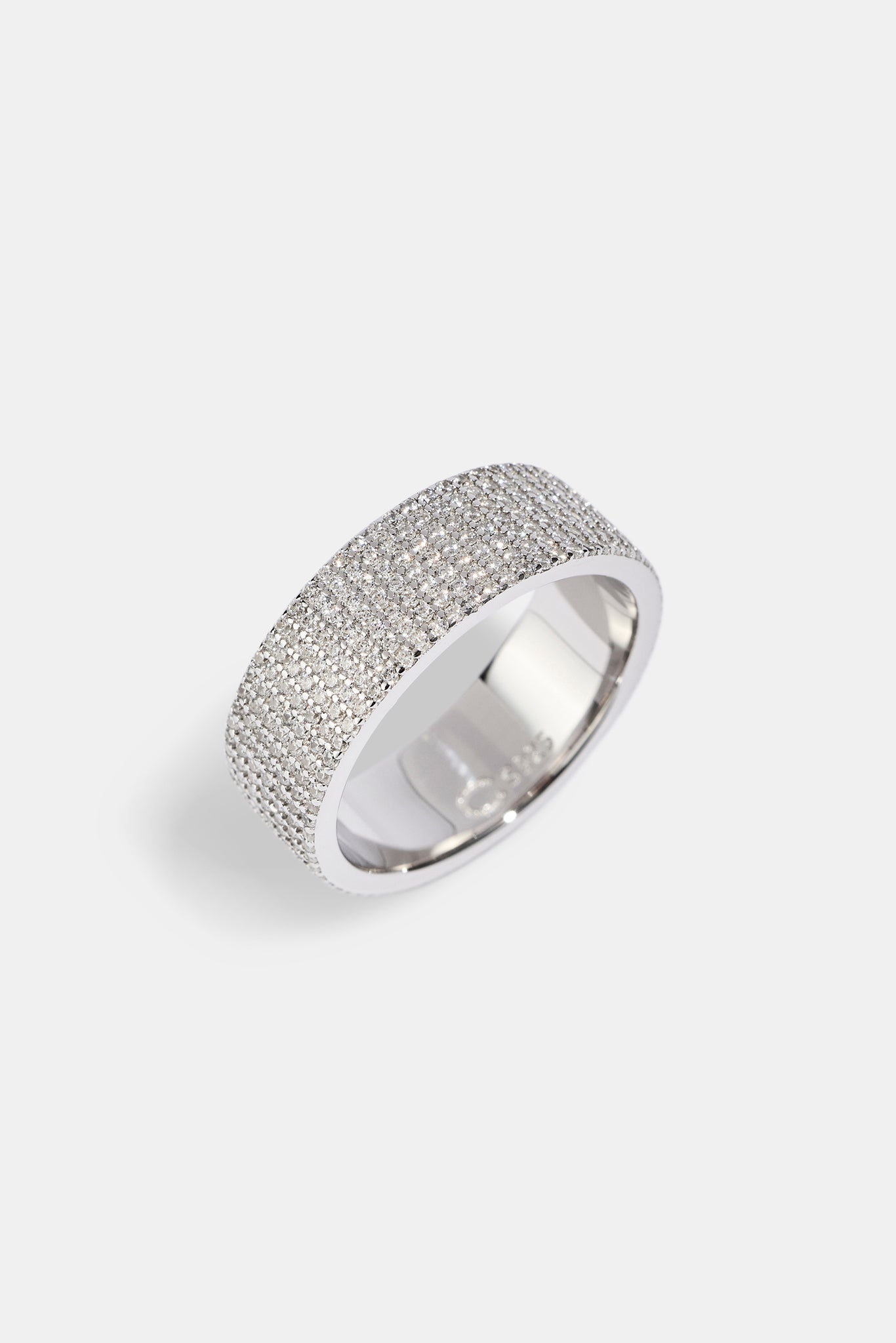 Iced Band Ring - 8mm - White